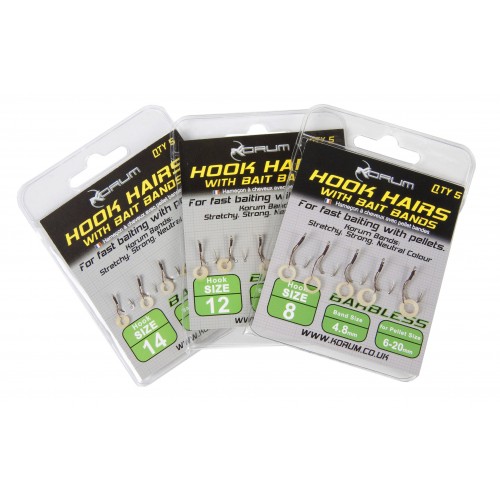 HAMECONS KORUM HOOK HAIRS WITH BAIT BANDS