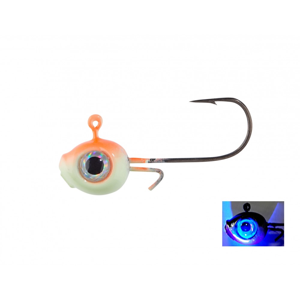 Tête plombée Balzer Shirasu Micro Jig UV-Active Eyes Orange