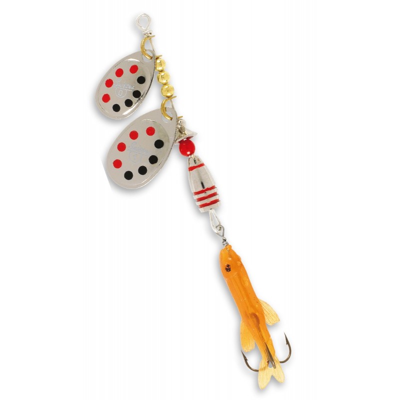 Cuiller De Pêche Suissex Ultra Argent Points Rouges Et Noirs - Taille N°1 - Pour Eau Lente Ou Rapide