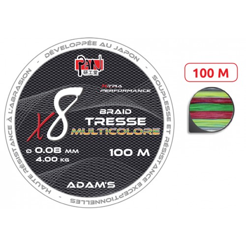 TRESSE ADAM'S X8 MULTICOLORE 100M